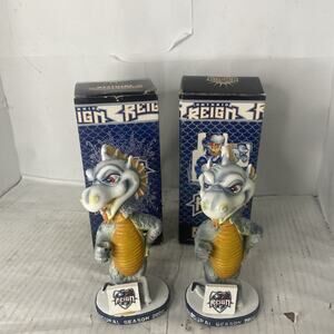 Lot Of 2 Ontario Reign mascot bobbleheads- Blaze Without Hockey Stick As Picture